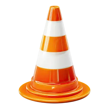 orange and white traffic cone