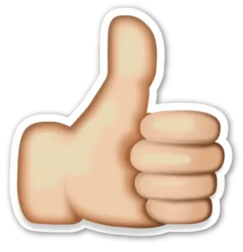 a thumbs up sticker on a white background