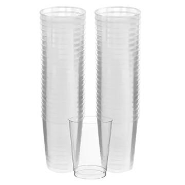 a pair of clear plastic cups on a white background