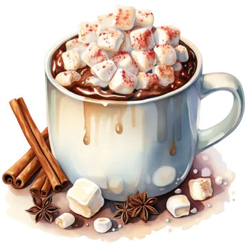 a cup filled with hot chocolate and marsh