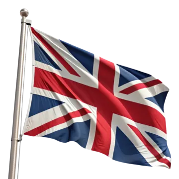 a british flag flying in the wind