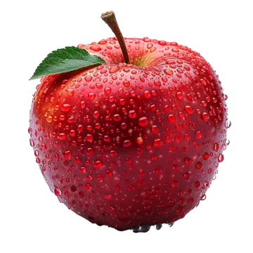 an apple with water droplets on it