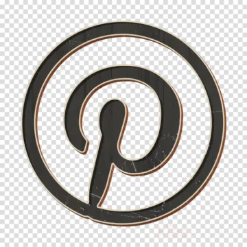 a black and white pin on a transparent background