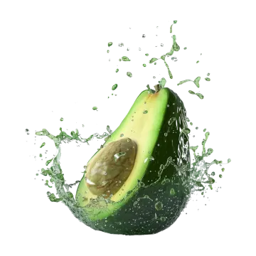an avoca with water splashing on it