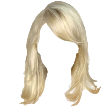 a blonde wig on a white background
