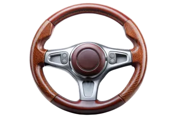 a steering wheel on a white background