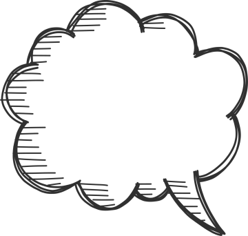 a speech bubble on a white background