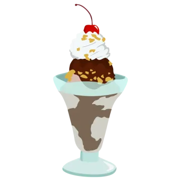 an ice cream sundae with a cherry on top