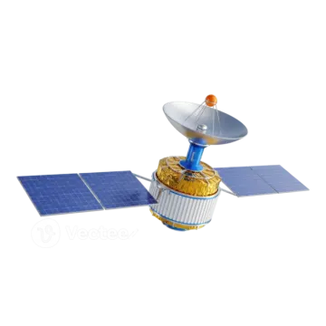 an image of a satellite with solar panels on it