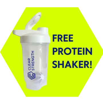 a baby bottle with the words re protein shaker