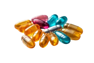 pills on a white background