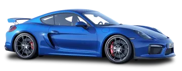 a blue sports car on a white background