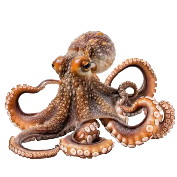 an octopus is sitting on a white surface