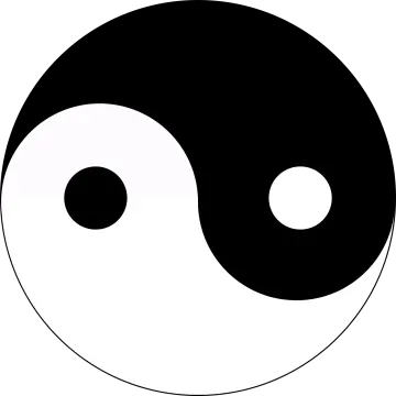 a black and white yin symbol
