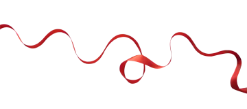 a red ribbon on a white background