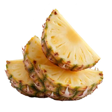 two pieces of pineapple on a white background