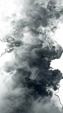 a black smoke cloud on a white background