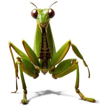 a close up of a praying mantis