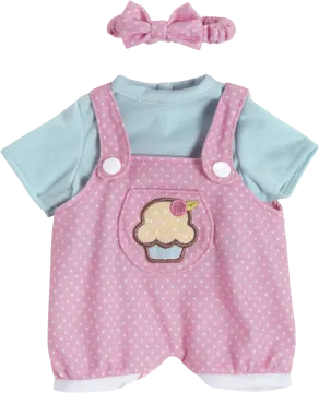 a baby girl's outfit with a cupcake on it