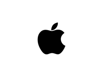 an apple logo on a white background