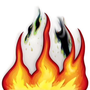 two fire flames on a white background