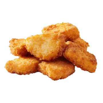 fried chicken nus on a white background