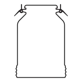 a black and white outline of a jar