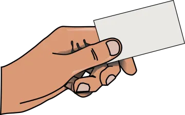 a hand holding a business card