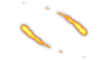 a pair of meteors in the sky