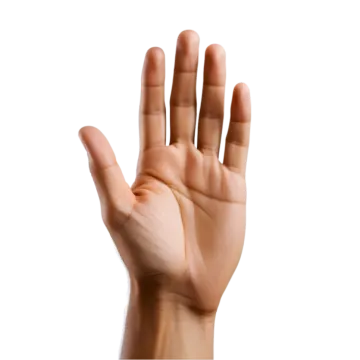 a person's hand in the air