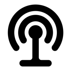 a black and white radio icon