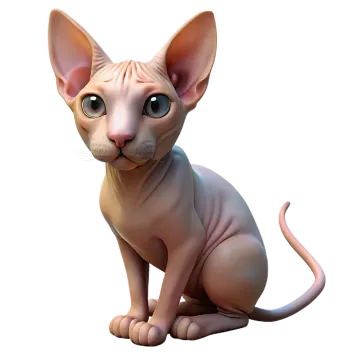 a cat with big eyes sitting on the ground