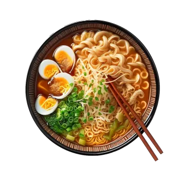 a bowl filled with noodles and vegetables