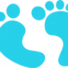 a pair of footprints on a white background