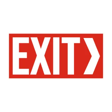 a red exit sign with the word exit