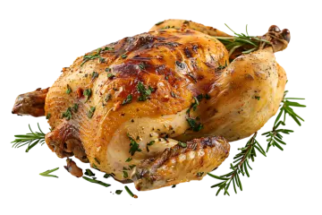 a roasted chicken on a white background
