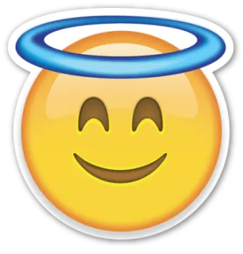 a smiley face with an angel halo around it