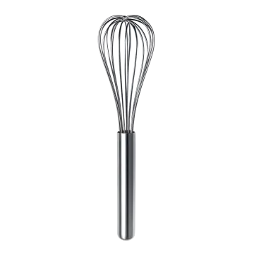 a metal whise on a white background