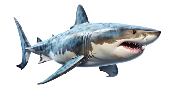 a great white shark with its mouth open