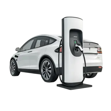 an electric car charging station on a white background