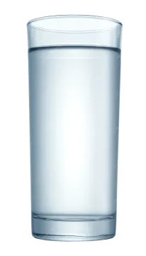 a glass of water on white background