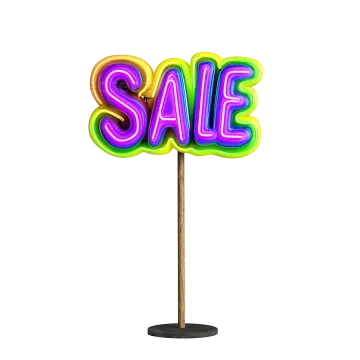 a neon sign with the word sale on it