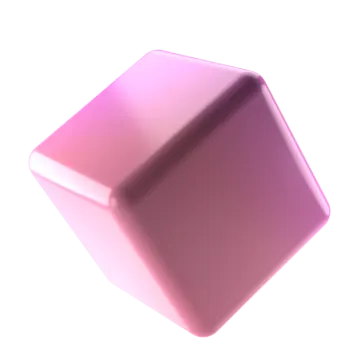 a pink cube on a white background