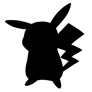 a black and white silhouette of a pokemon