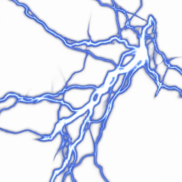 a blue lightning bolt on white background