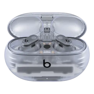 a pair of bluetooths in a silver case