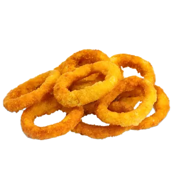 onion rings on a white background