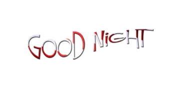 a white background with the word good night written in red
