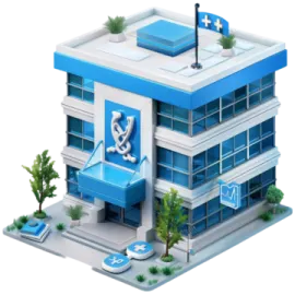an illustration of a hospital building
