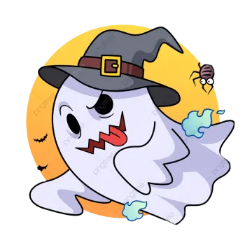 a cartoon ghost with a broom in his hand